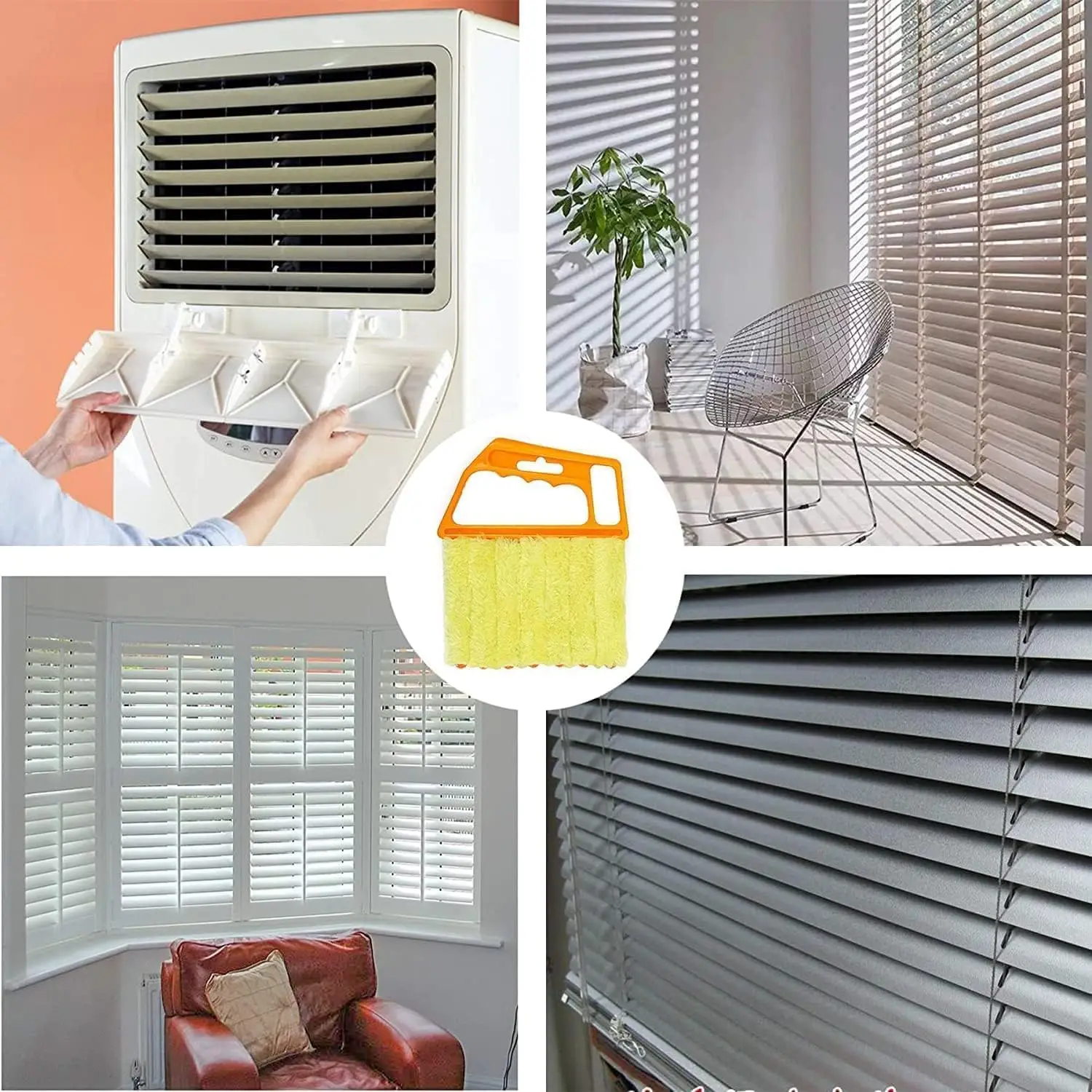 3 Pcs Window Venetian Blind Cleaner Duster Tool Removable Washable 7 Fingers Dusting Cleaner and Air Vent Cleaner for Cleaning Blinds Air Conditioner