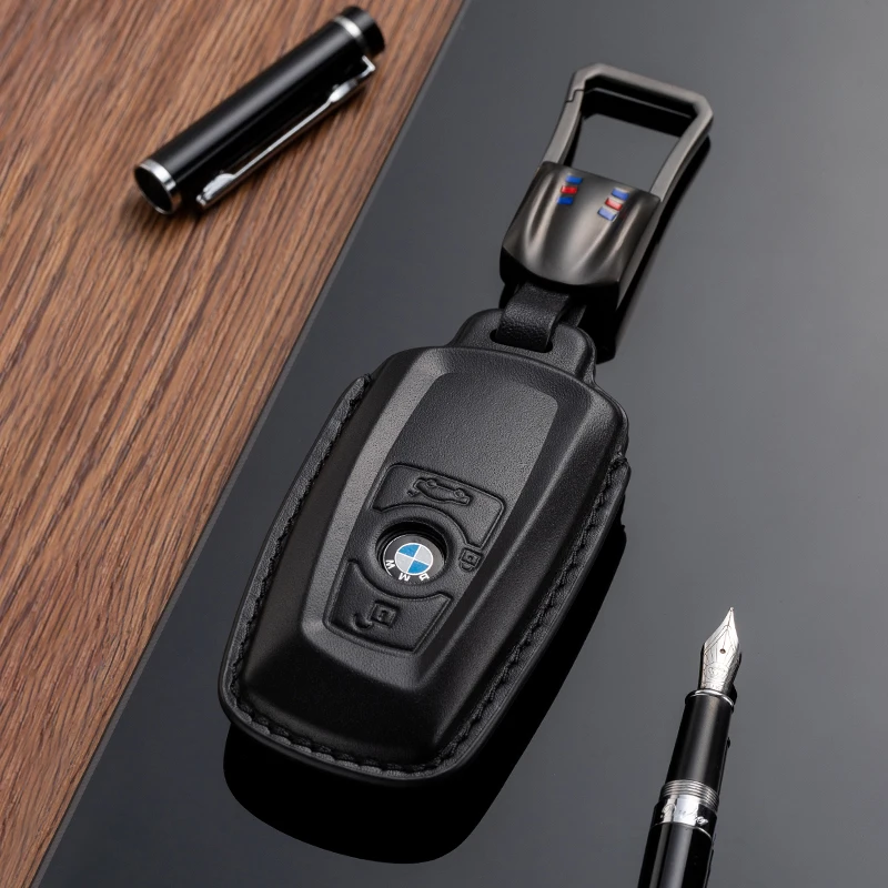 Fashion Modern Simple Car Key case For BMW suitable for X1/3/X5/X6/2/5/6/7 series and GT models Top Grain Leather