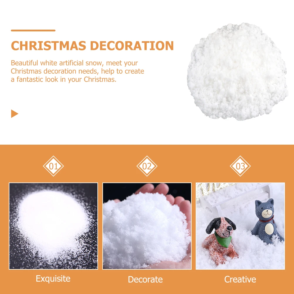 500 جرام اصطناعي لعيد الميلاد زينة الثلج وهمية مسحوق الثلج الأبيض عطلة الحرف قرية عيد الميلاد شجرة عيد الميلاد ديكور الحفلات #2