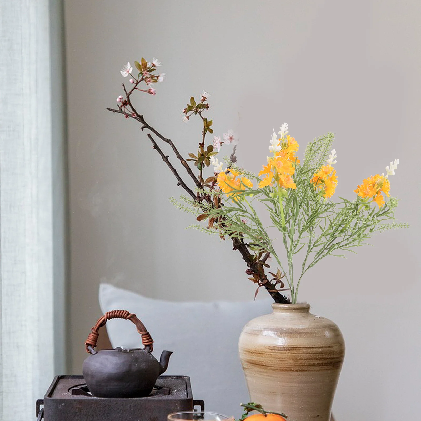 

2Pcs Lifelike Artificial Flower Bouquets Realistic Faux Flowers for Wedding Home Decor Vase Decoration Simulation Bouquet