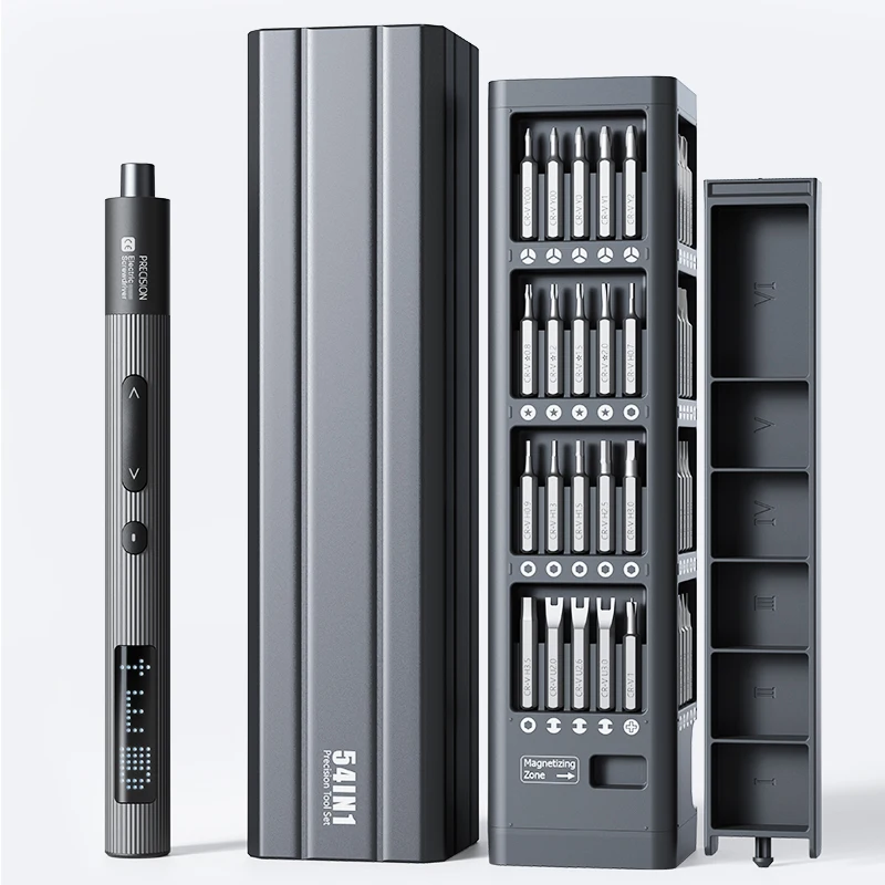 

54-in-1 Precision Electric Screwdriver Set with 49 Magnetic Bits 3 Torque Adjustable Mini Power Tool for IPhone Watch Camera PC