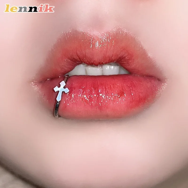 حلقة شفاه مزيفة بدون ثقب، مشبك شفاه من الفولاذ التيتانيوم لا يسبب الحساسية، مجوهرات شفاه لحفلات النادي، مسمار شفاه مغناطيسي أنيق 2025 جديد