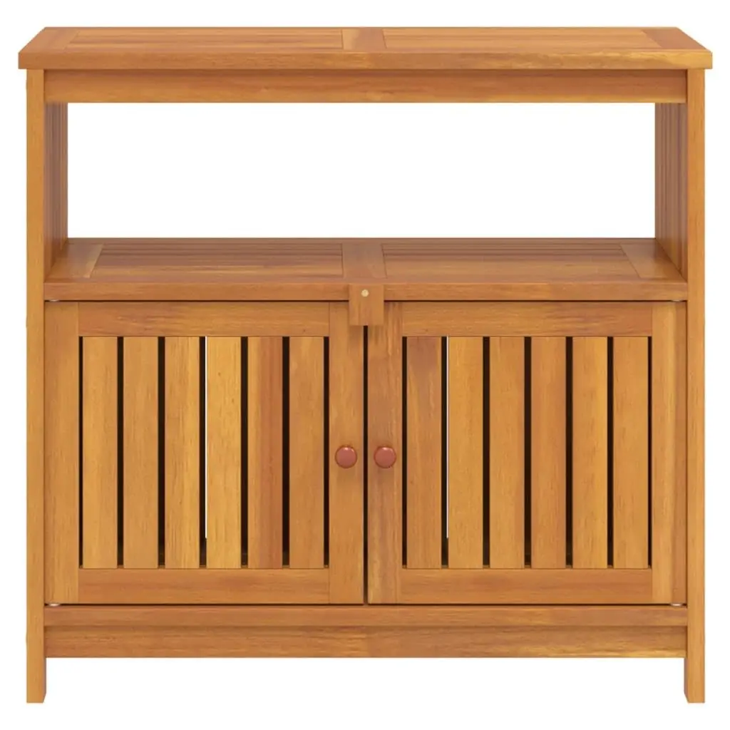 Gabinete de almacenamiento al aire libre, mesa consola para patio, mesa de bar para patio, mesa consola de almacenamiento de madera, 31,5"x13,8"x29,5" madera maciza de acacia