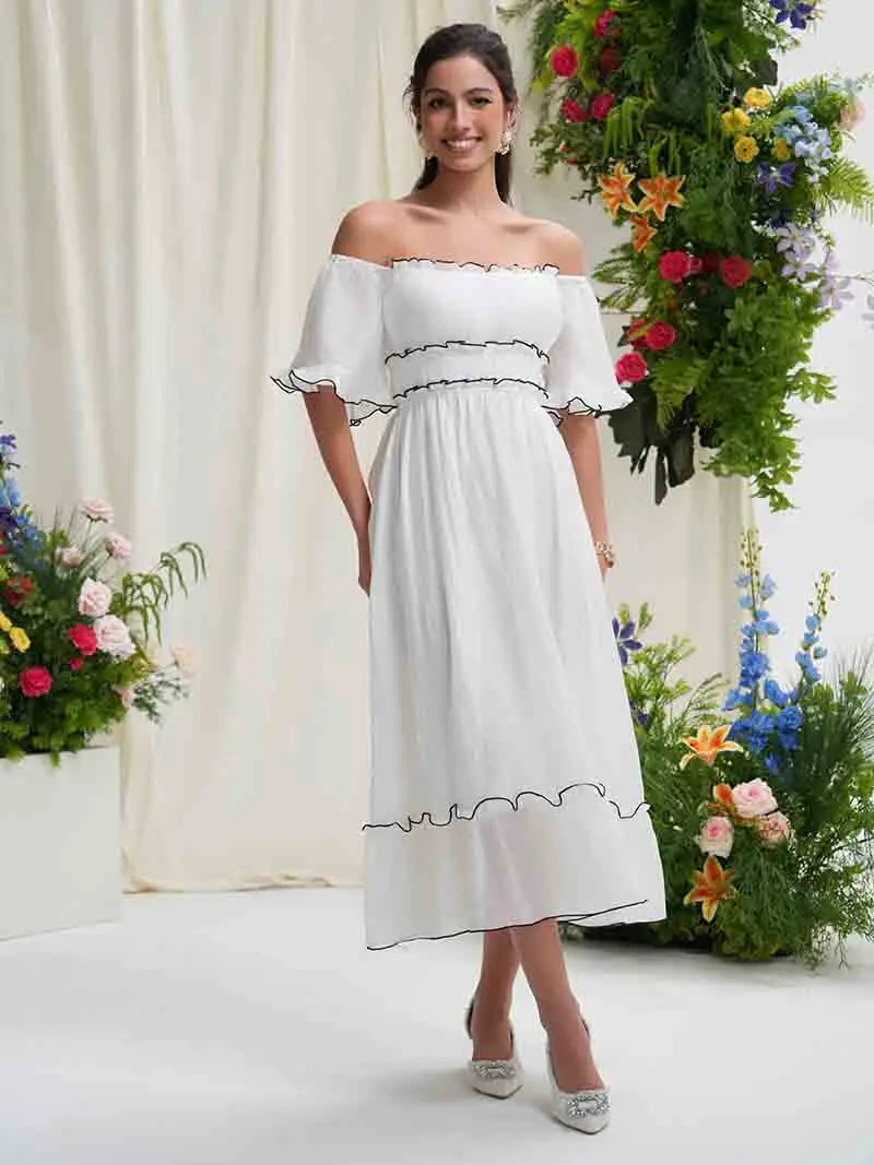 Robe longue sexy à manches courtes pour femmes, tenue de Rhélégante, dos nu, transparente, blanche, bleue, été, 2025