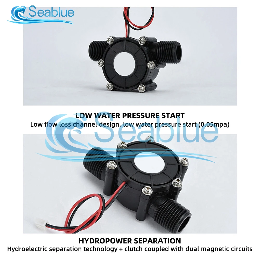 DC 5V 12V 0-80V Micro Hydro Generator Turbine Flow Hydraulic Conversion Water Flow Generator Energy Conversion Energy Generators