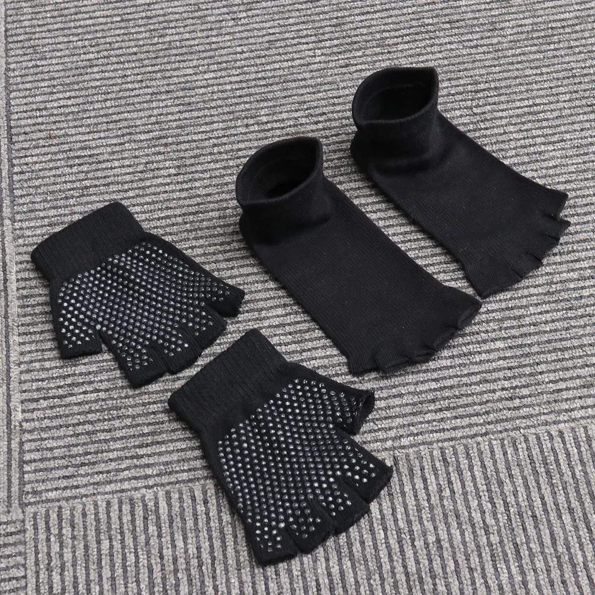 

Женские носки для йоги с пятью раздельными пальцами, нескользящие, с силиконовыми точками, хлопковые, вязаные, дышащие, с эластичной подошвой для баланса