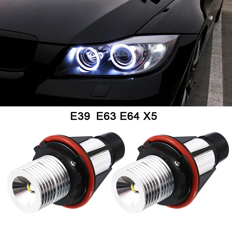 

2x 6000K Fit For BMW X5 E39 E53 E63 E64 Angel Eyes LED Ring Marker Light Bulb