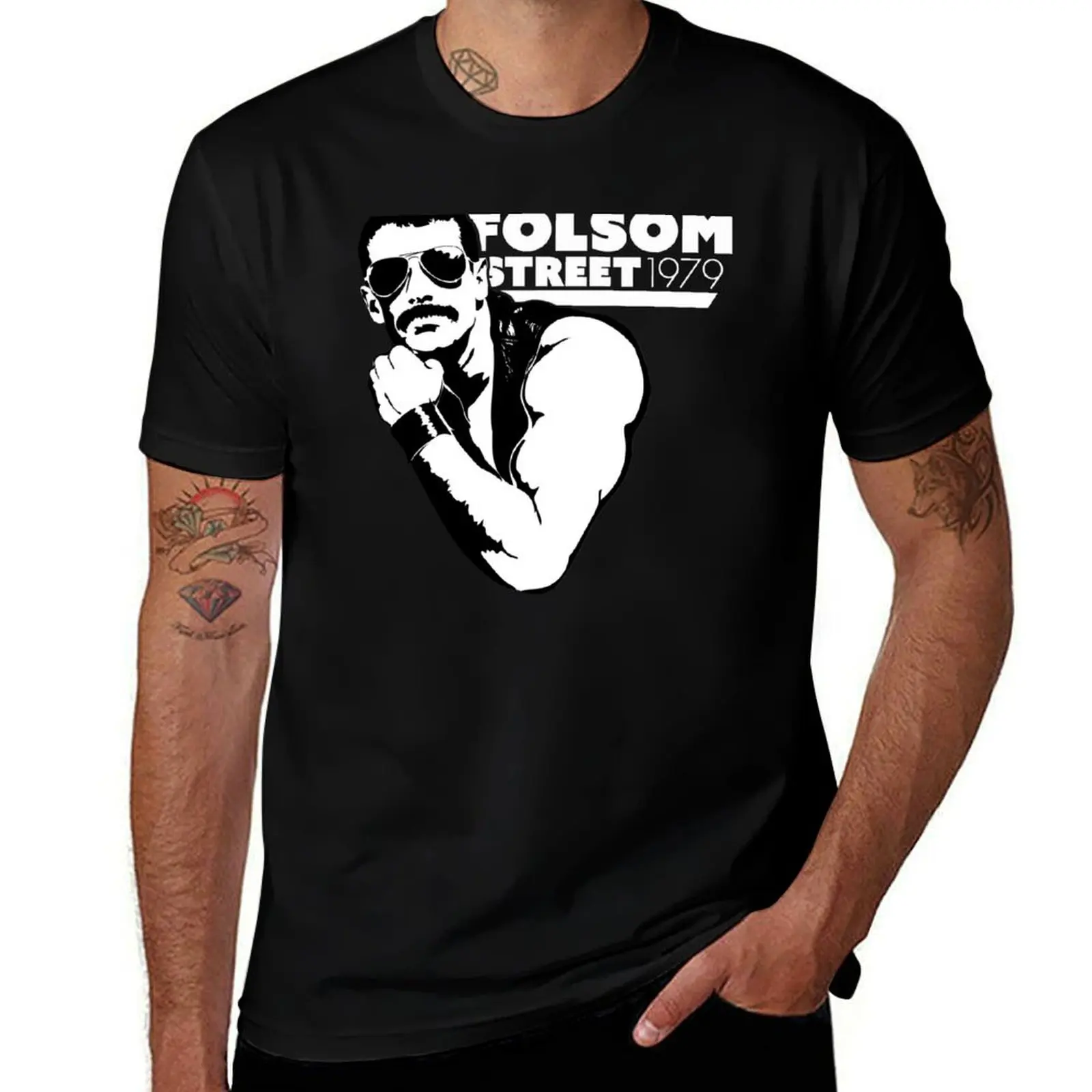 Folsom Street 1979 Leatherman two tone T-Shirt Christmas Casual Short Sleeve Top