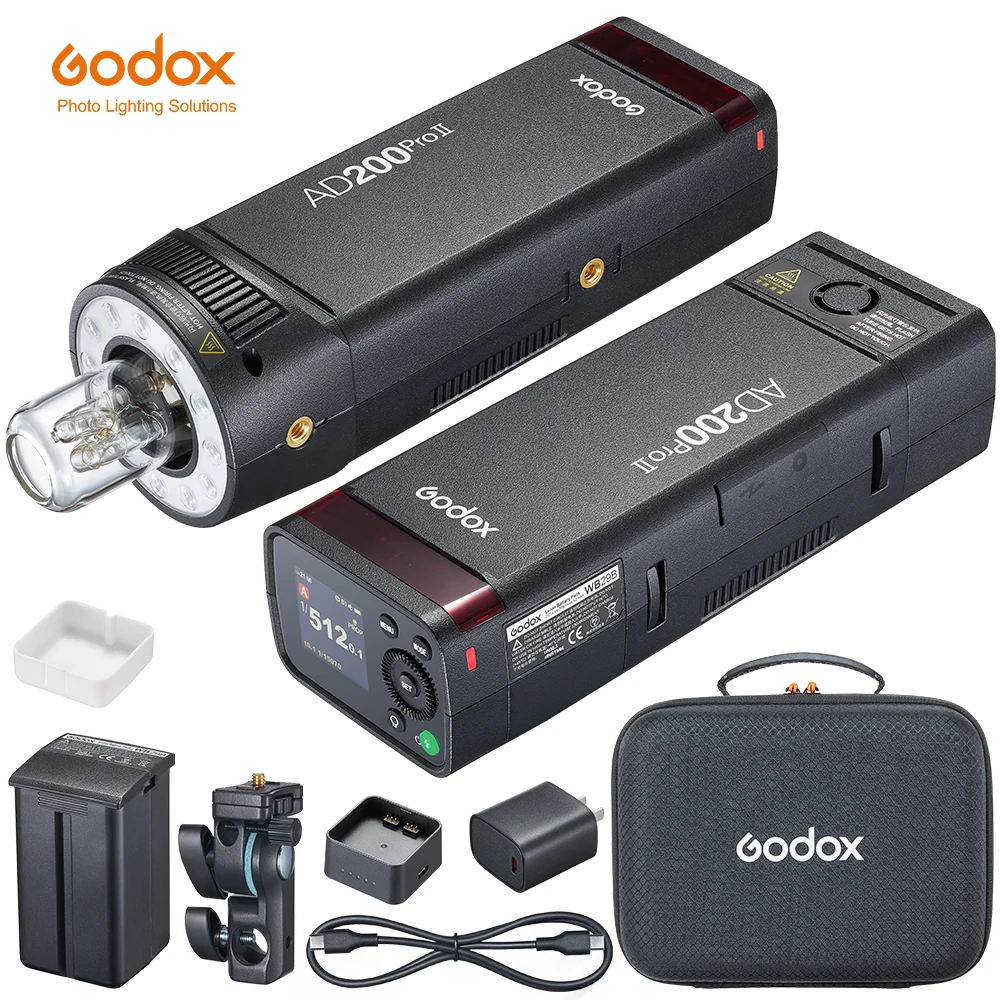 【Do Brasil】Godox 200W AD200PROII AD200PRO II TTL HSS 2.4G Wireless Camera Pocket Flash Compatible with X3 for Nikon Canon Sony