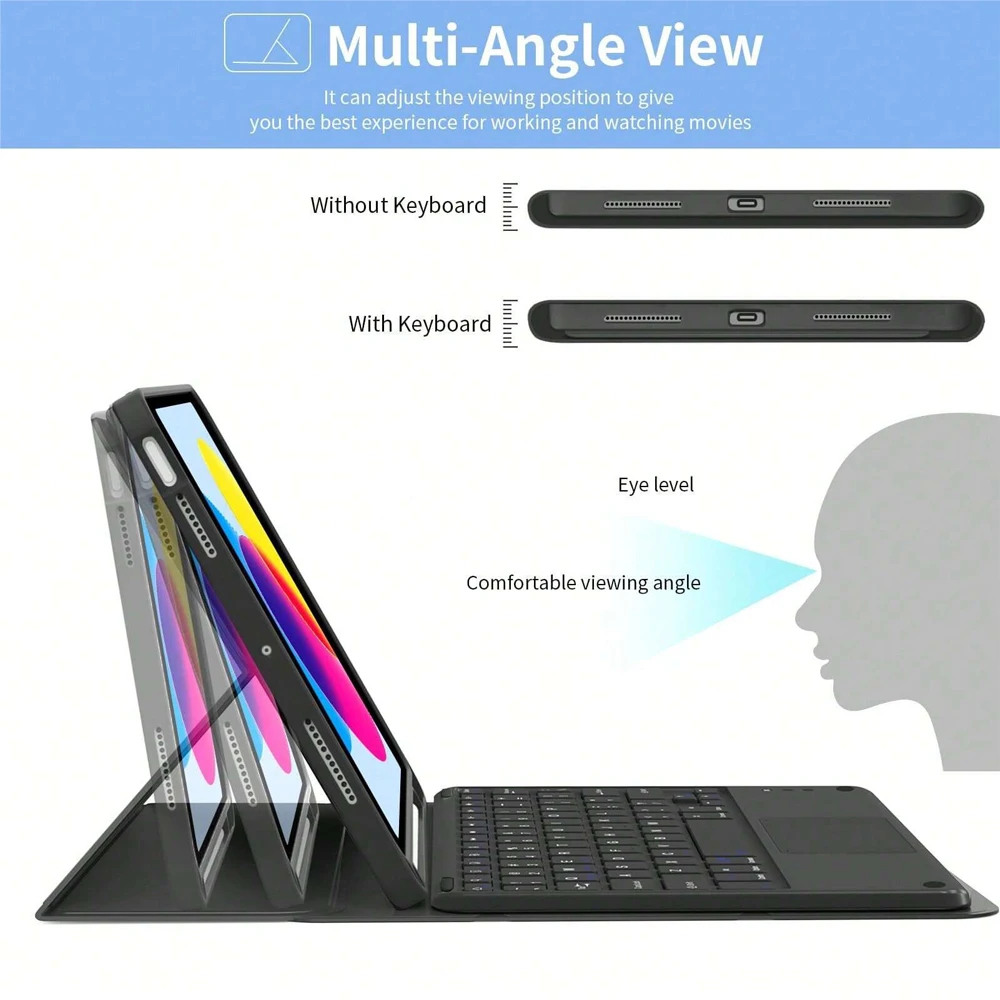 Capa para tablet para Samsung Galaxy Tab S10 FE Plus Capa para teclado de 13,1 polegadas para Galaxy Tab S10 FE Plus 13,1 polegadas (SM-X620/X626B)