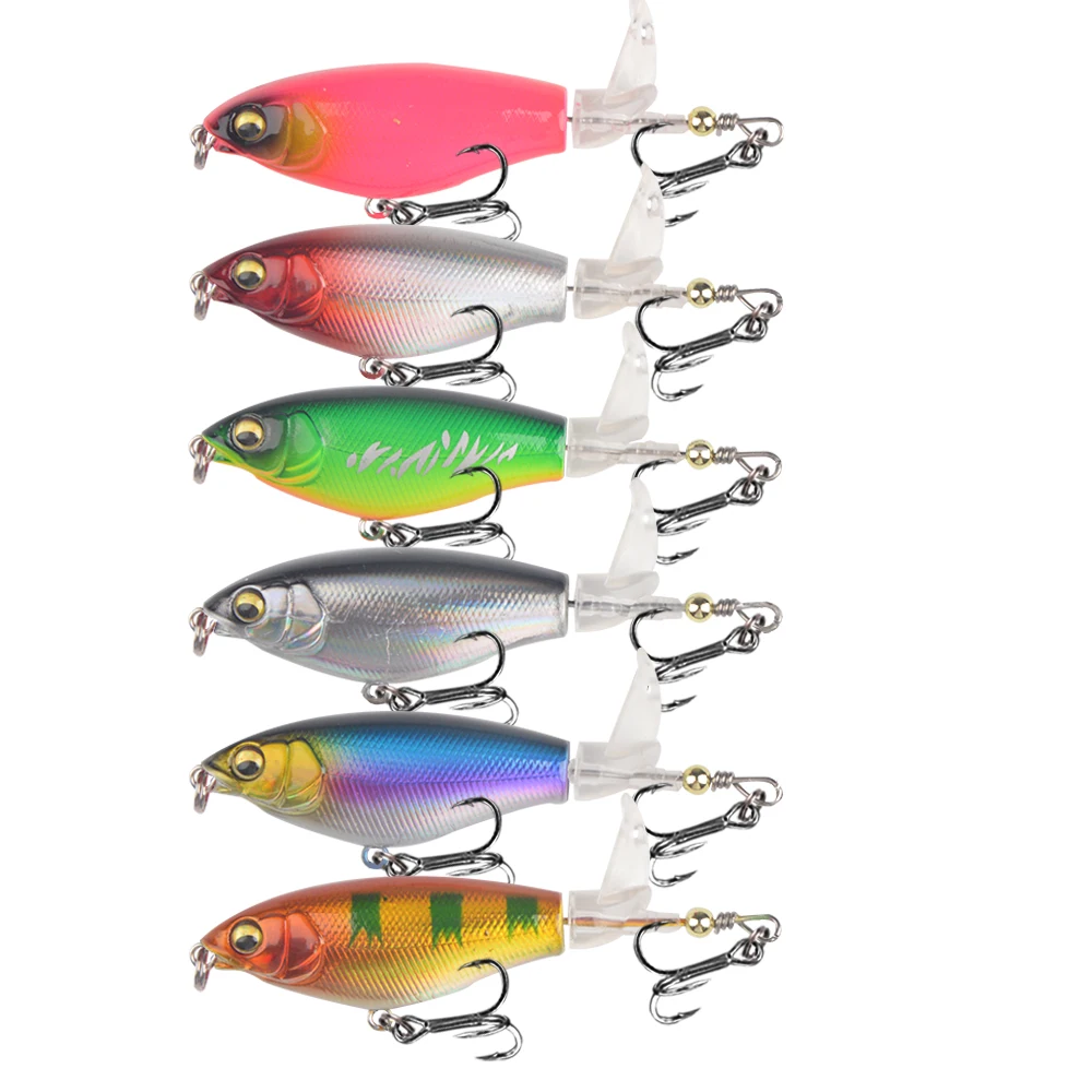 1Pcs Quality Whopper Plopper 7.5cm 6.5g Topwater Popper Fishing Lure Hard Bait Wobblers Rotating Soft Tail Fishing Tackle