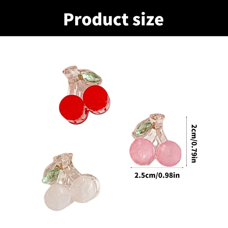 10 CHIẾC Anh Đào Theo Chủ Đề Vuốt Tóc Kẹp Thời Trang Acrylic Móng Vuốt Kẹp dành cho Bé Gái và Nữ Chủ Đề Trái Cây Bện Kẹp dành