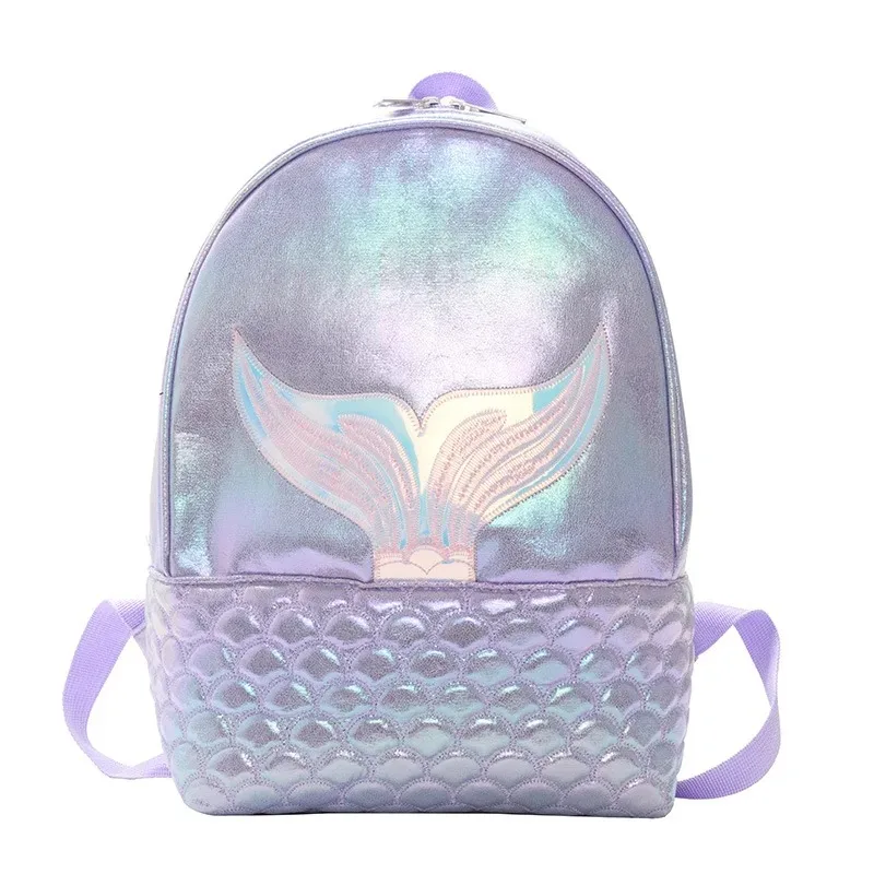 New Mermaid PU Backpack Custom Student School Bag Large Capacity Girl\'s  Backpack