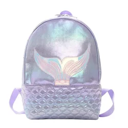 New Mermaid PU Backpack Custom Student School Bag Large Capacity Girl's  Backpack