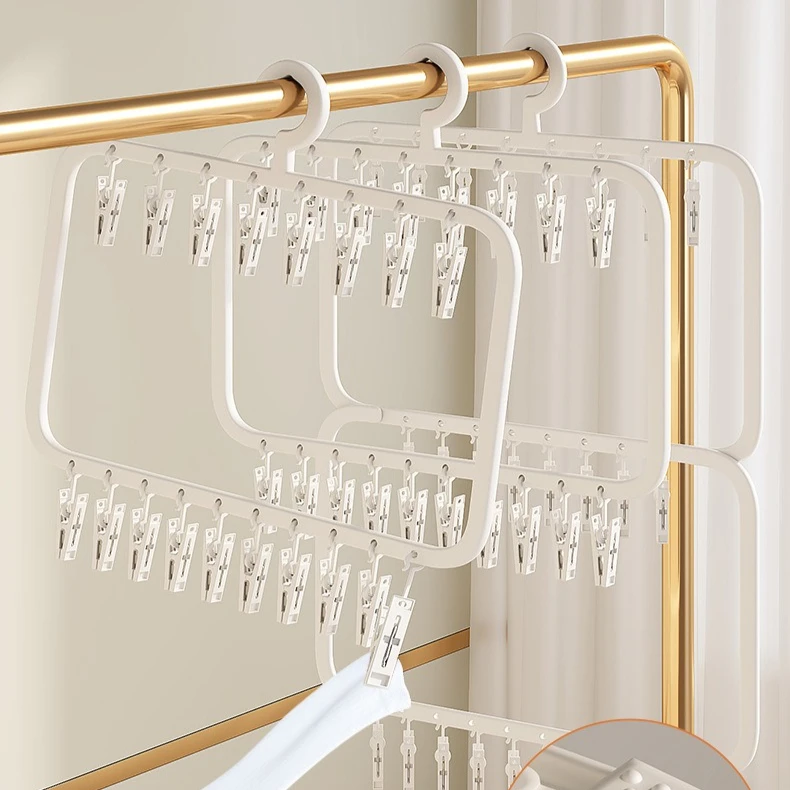 

Balcony From Wind and Rain and Drying Socks Ideal Sock Drying Rack with Multiple Clips Suitable for Children's Clothes Hanger