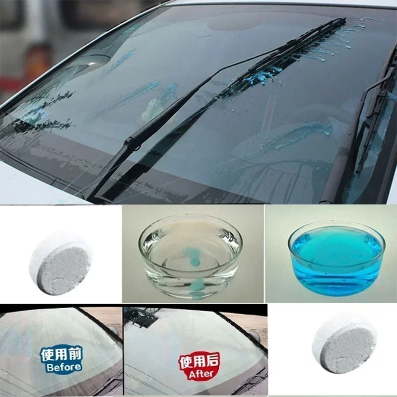 New 6Pcs Car Solid Wiper Refill (1Pc=4L Water) Auto Windshield Glass Cleaner Window Cleaning Tablet Cars Auto Parts