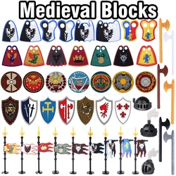 Medieval Military War Army Castle Knight Soldier Figures Building Blocks Weapon Cloak Helmet Shoulder Armor Flag Warrior Shield
