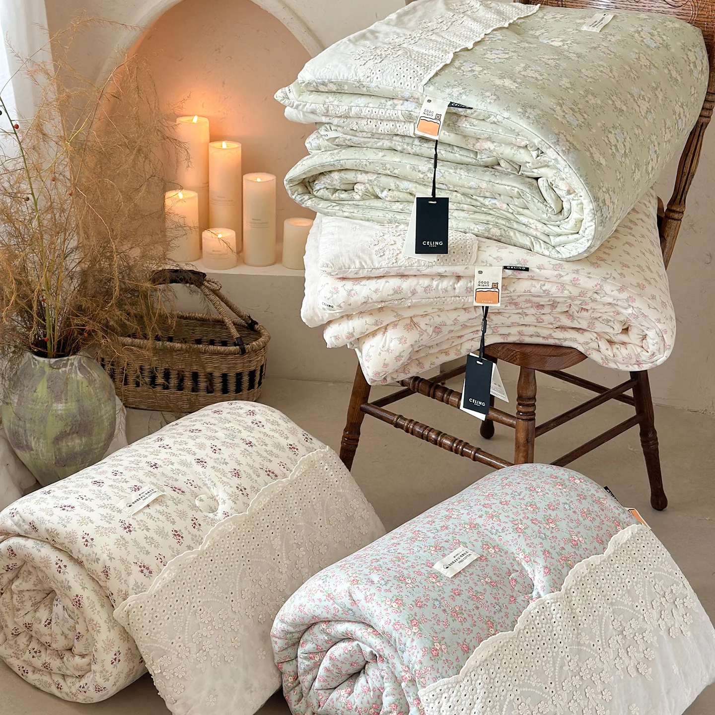 

Утепленное вязаное хлопковое одеяло с цветочным узором, романтическое винтажное кружевное постельное белье, теплое и уютное для осени и зимы, односпальное и двуспальное, с цветочным принтом