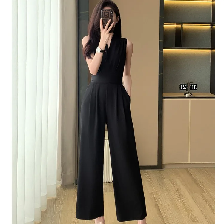 Estate coreana Sle Design Sense Small ence Pantaloni a vita con cravatta Pantaloni larghi a vita alta dimagranti Faion Dr