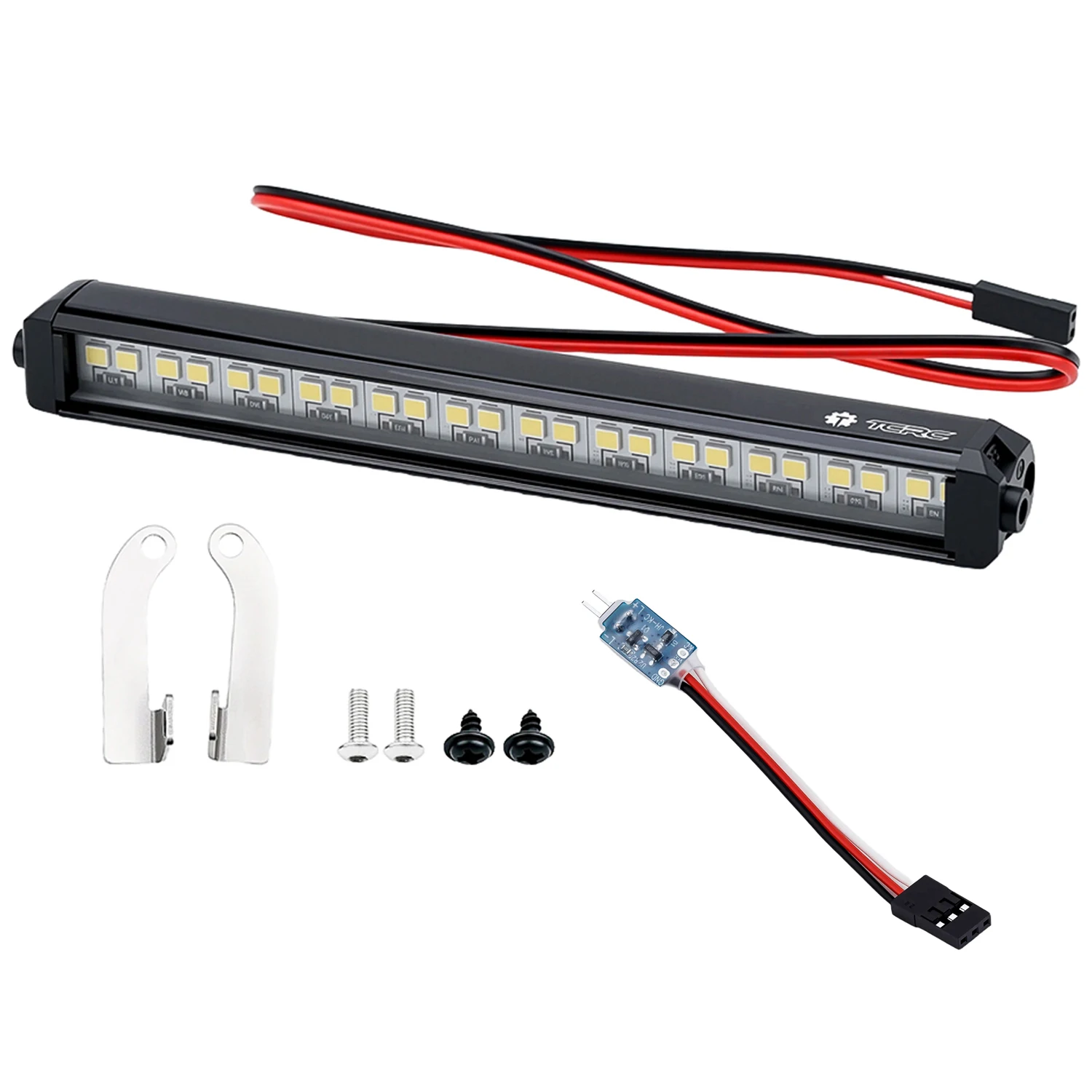 TCRC Aluminum Roof White LED Light Bar with CH3 Light Control Switch Set for Axial 1/8 AXP8 Gilamon Trail Buggy Upgrade