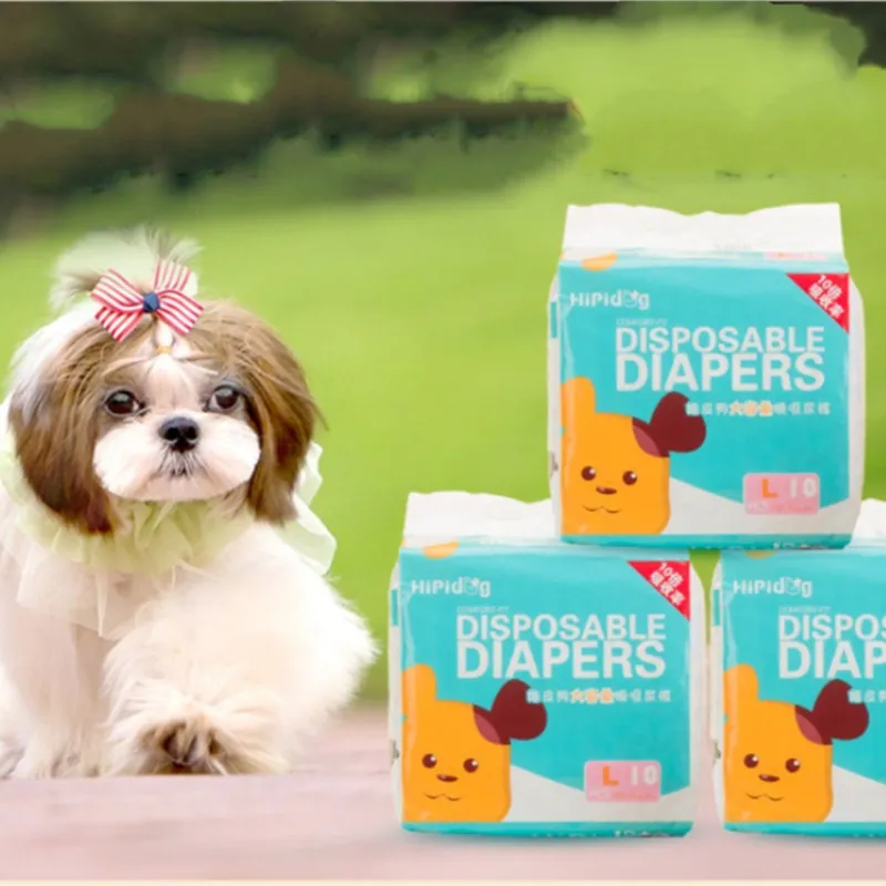 10PCS/Bag Disposable Dog Diapers Diaper For Dogs Pet Female Leakproof Nappies Puppy Super Absorption Physiological Pants