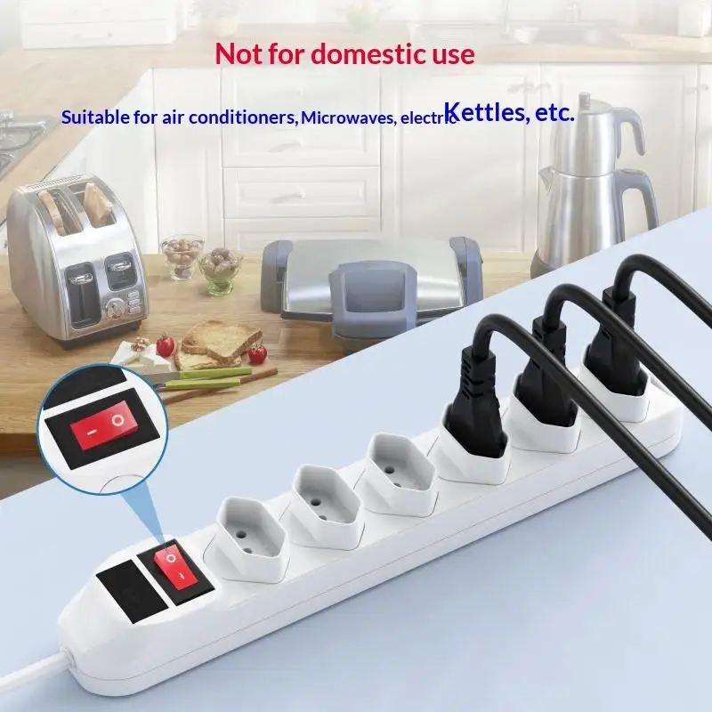 【BA】3 Outlet Type L Power Strip Fireproof ABS Shell 250V 10A Rating Perfect For Home Office Travel Daily Use