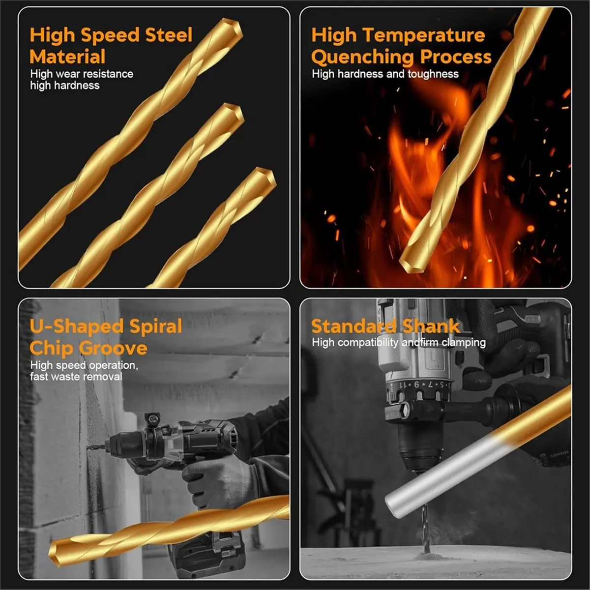 STOCK-1/8 Inch 50pcs Drywall Router Bits - HSS Guide Point Drywall Cutting Drill Bits for Reliable Cuts on Drywall and Wood