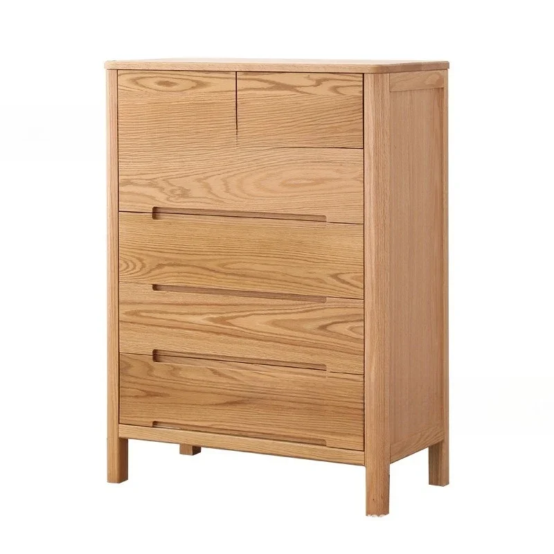 Nordic solid wood 2 + 4 six-chest cabinet modern simple bedroom storage, storage cabinet small apartment living room