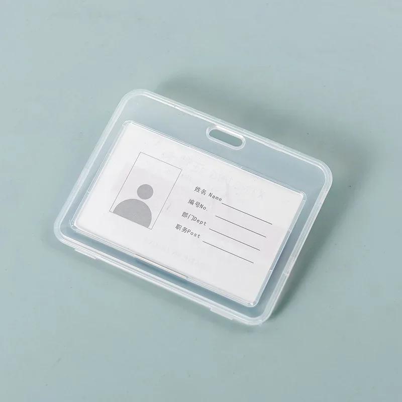 Horizontal e Vertical Badge Holder, Work Card Cover, Sleeve Holder, Plástico Transparente, Permissão de Trabalho, ID Tag, 1Pc