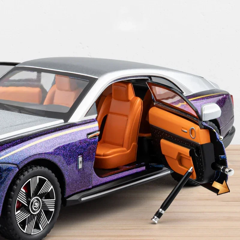 1:24 Rolls Royce Spectre Alloy New Energy Car Model Diecasts Metal Luxy Car Vehicles Model Simulation Sound Light Kids Toys Gift