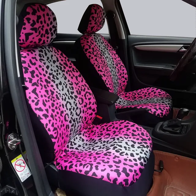 Pokrowce na fotele samochodowe 3D Pink Leopard Printing Type Cushion Four Seasons Universal Auto Front Seat Cover Protector Pad Akcesoria samochodowe