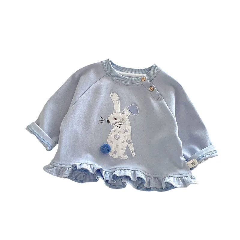 MILANCEL New Spring Autumn Kids Hoodie 0-5T Cute Flower Bunny Children Pullover Girls Outwear Tops
