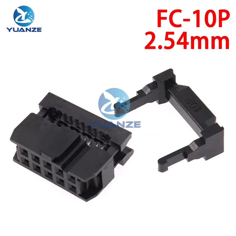 10pcs Fc-10p Idc Socket Pitch 2.54mm Jtag Isp Plug Connector Double Row Female 2x5pin 10pin 10p For Dc3 Idc Box Header For Cable