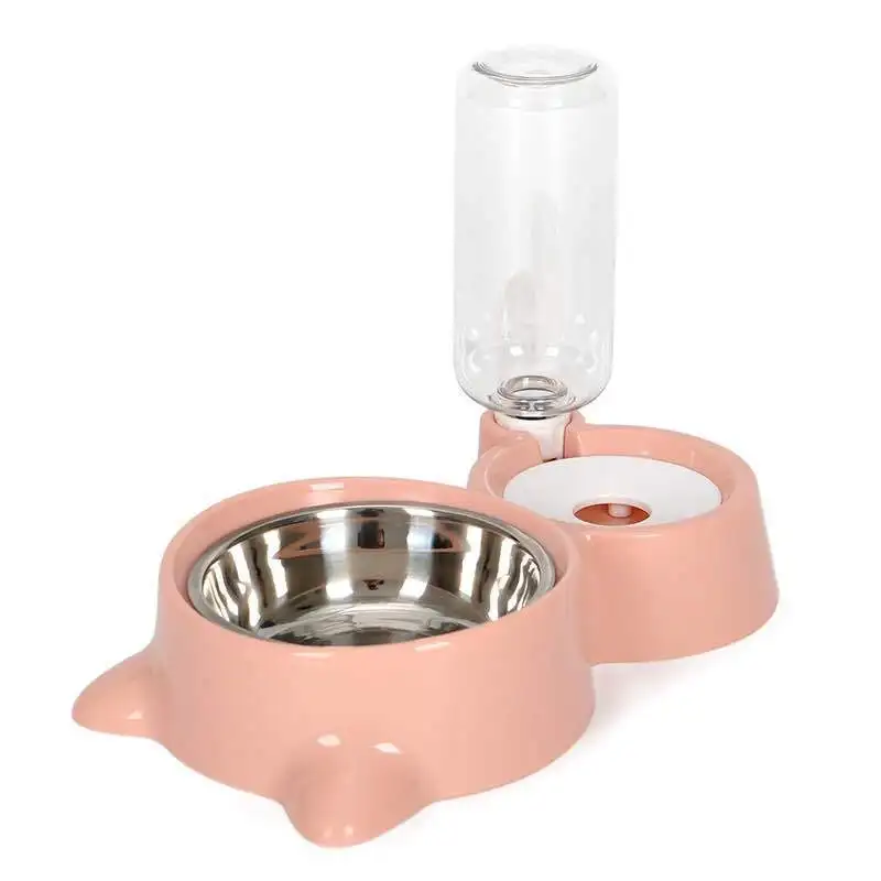 2-In-1 Pet Dog Cat Bowl Fountain Automatic Food Water Feeder Container For Cats 500ml Dogs Drinking Storage Pet Articles