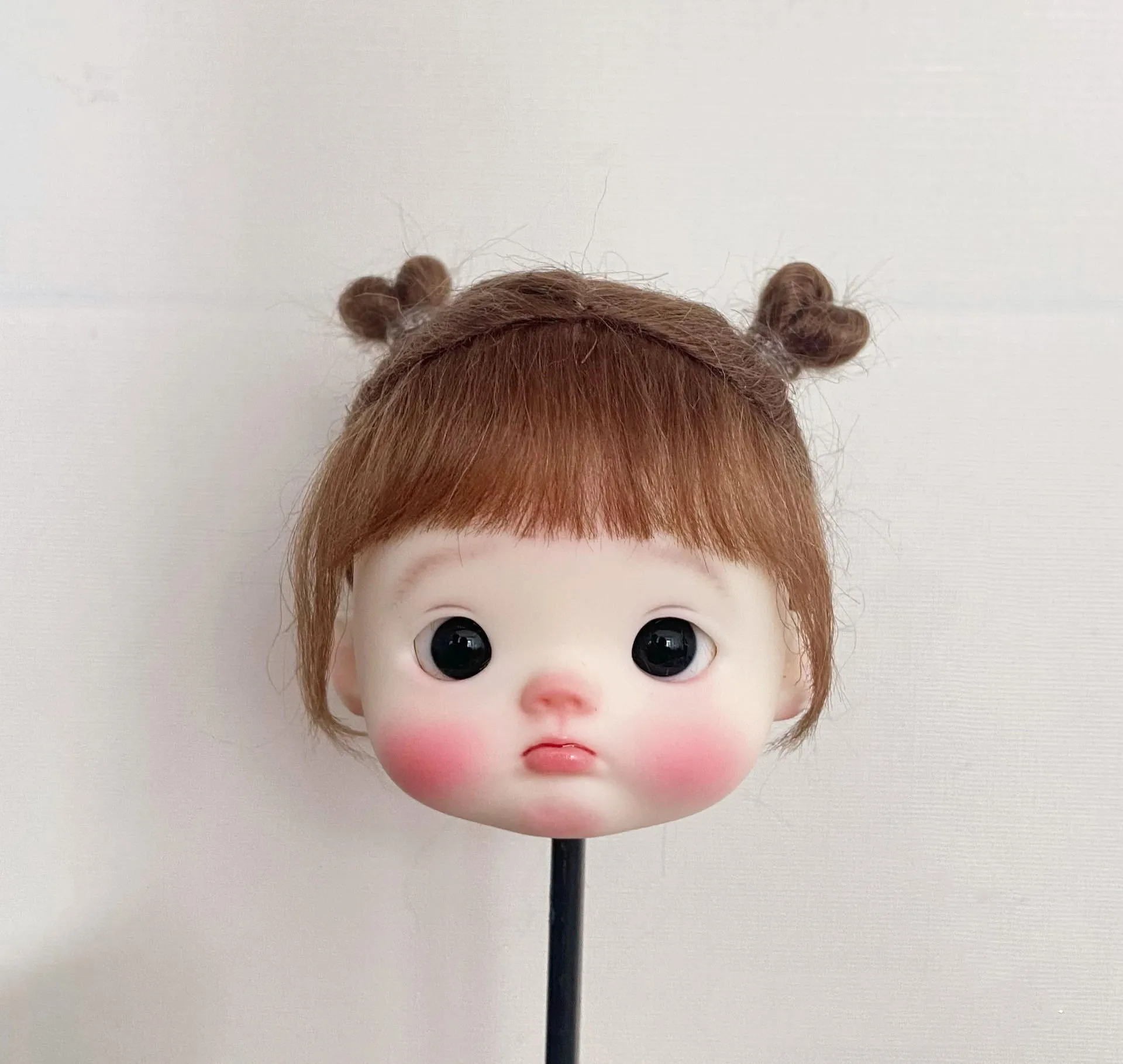 

Hair for doll BJD accessories 1/8 BJD doll bang hair, lovely ob11 braided mohair wig free shipping