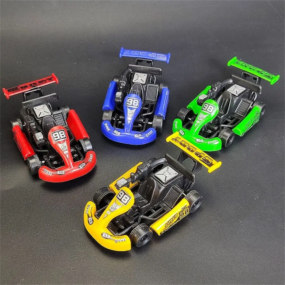 เด็กของขวัญสี่ล้อดึงกลับรถรุ่นที่มีสีสัน Racing รุ่น Kart พลาสติกรถของเล่นแข่งรถของเล่นของเล่นเพื่อการศึกษา