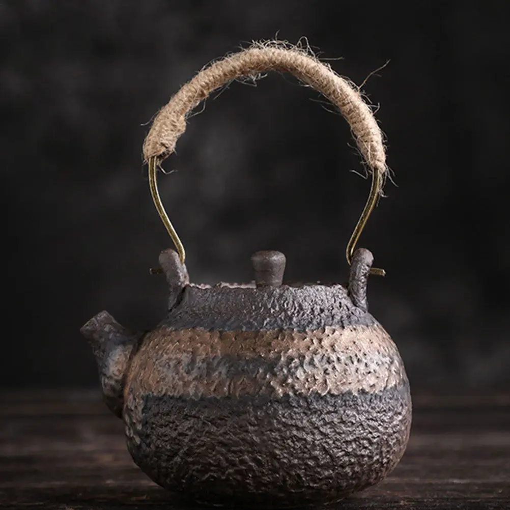 

Элегантный домашний чайник с термостойкой ручкой, традиционный керамический чайник ручной работы для ежедневного заваривания, керамический заварочный чайник