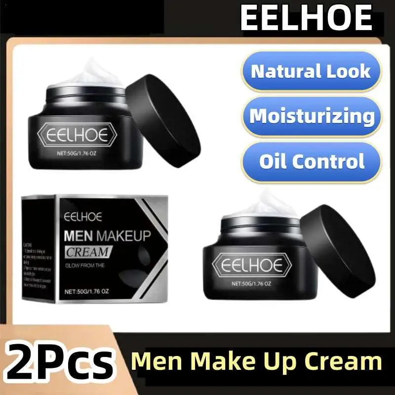 

2Pcs Men Make Up Cream Brightening Acne Dark Spots Scars Concealer Invisible Pores Oil Control Moisturizing Refreshing Cream