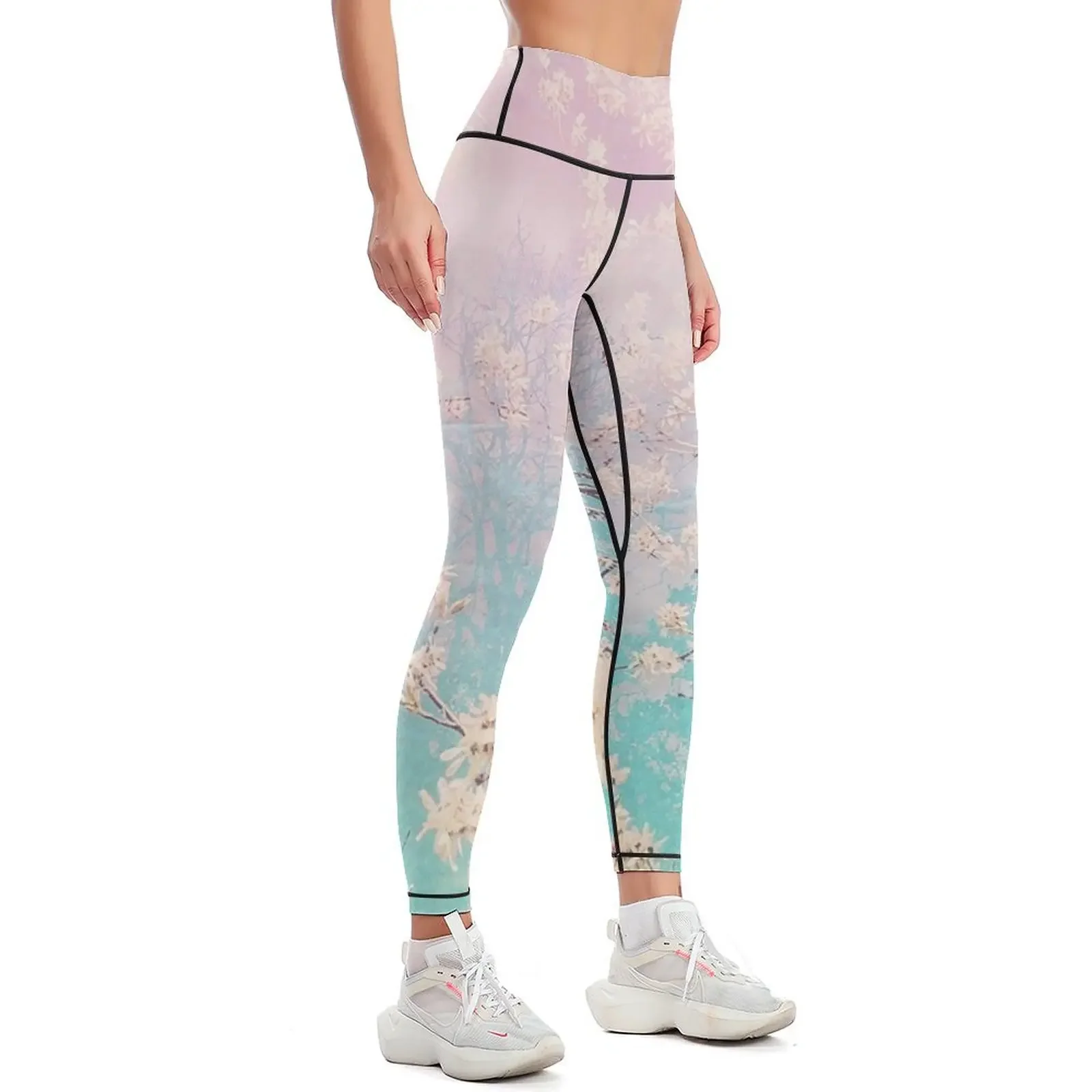 Spring Blooms Leggings Women's push up sport pants Womens Leggings