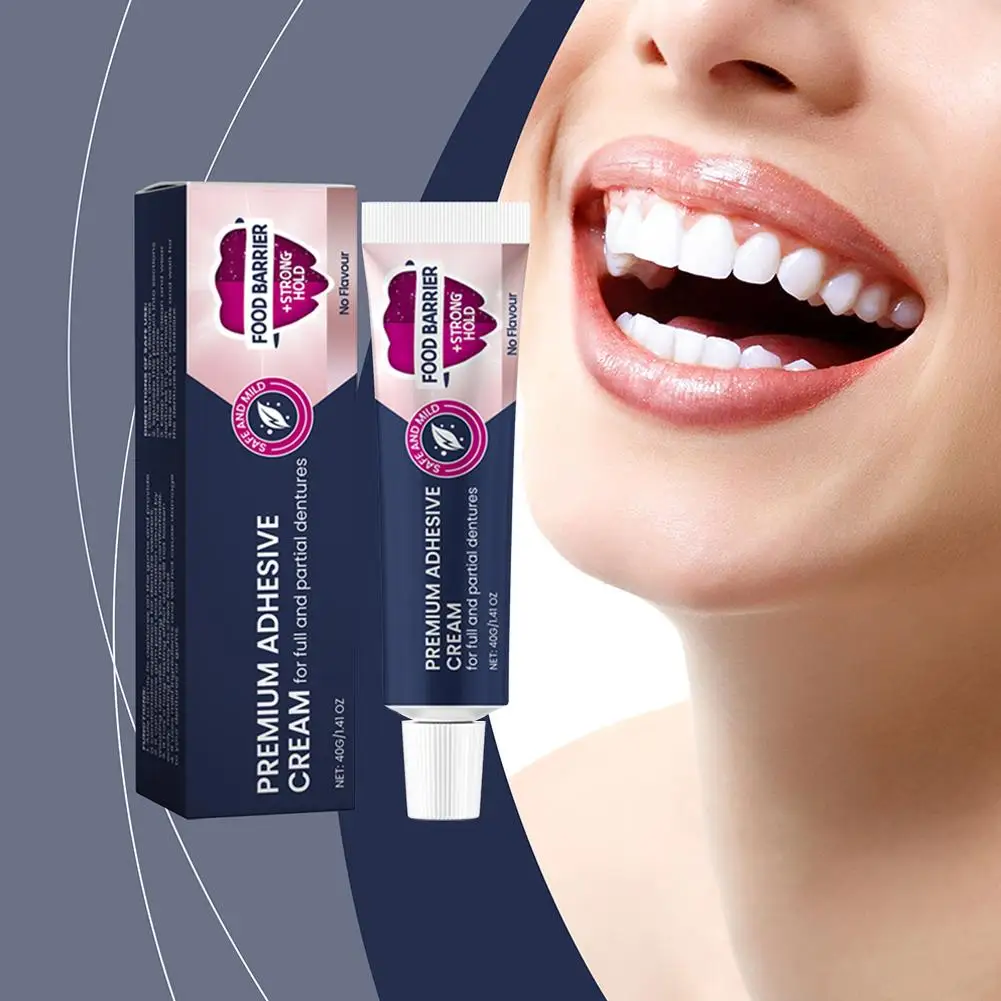 New Professional White Dentures Set Silicone Adjustable Reline 40g Denture Fixing Adhesive Improve Smile Comfortable Dentures