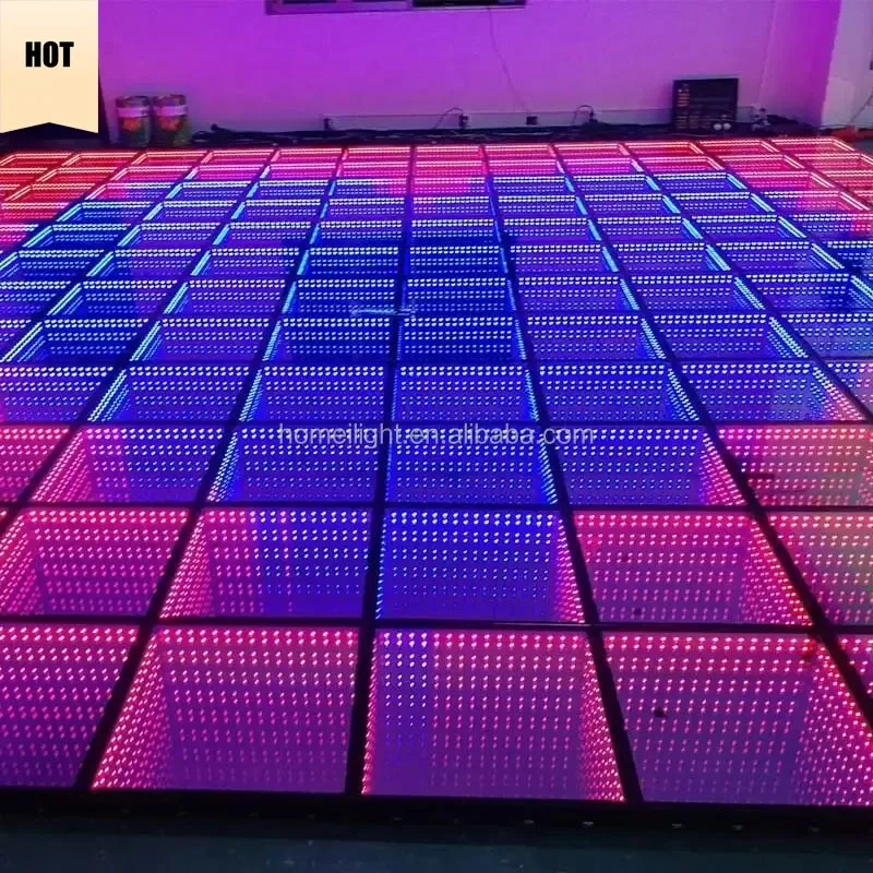 BOTAI Disco Nightclub Stage Effect RGB 3D LED Mirror Abyss Dance Floor