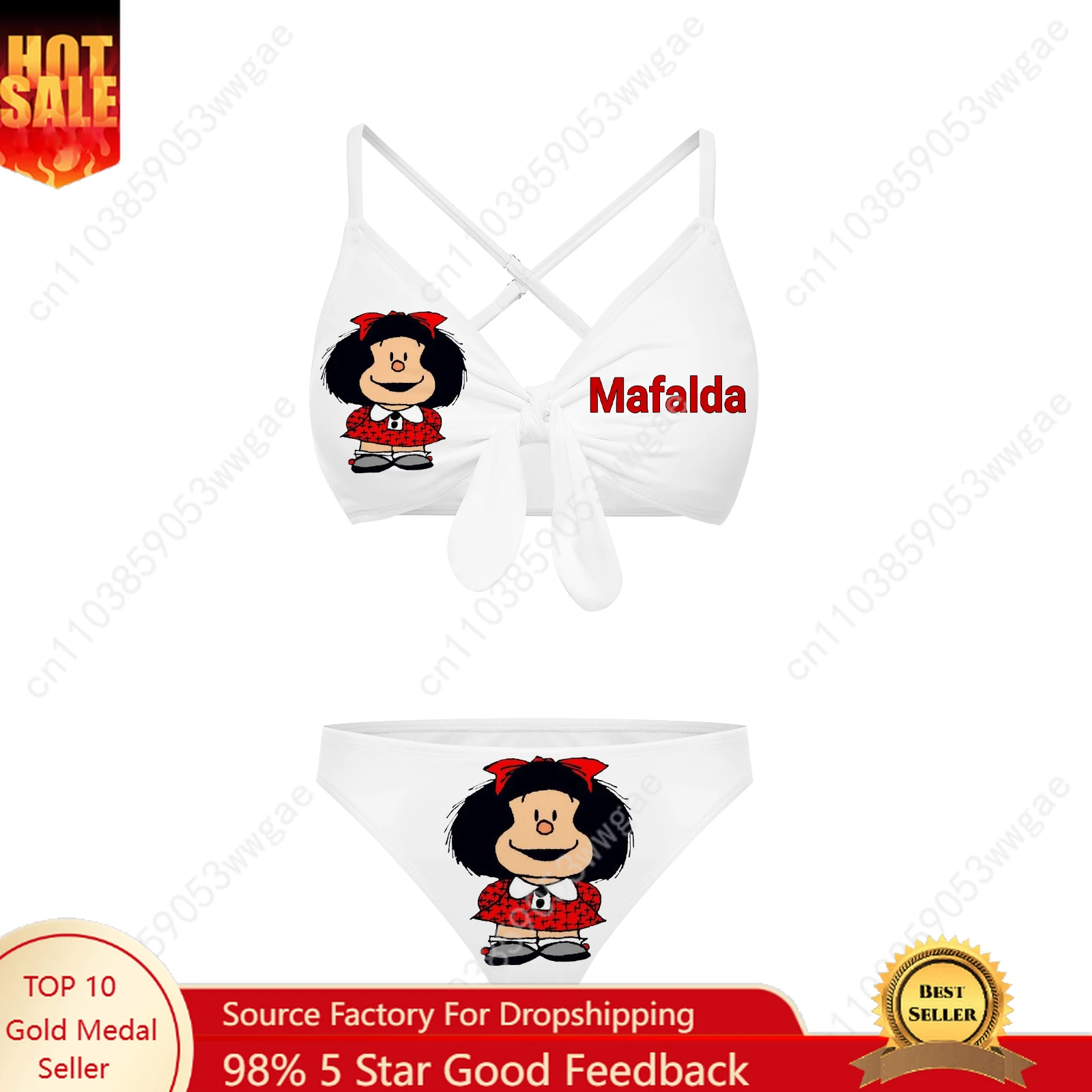 

Mafalda Bathing Suit Cross Strap Suspender Swimsuit Womens Personalized Bikini Pool Party Beach Swimwear Customized Beachwears