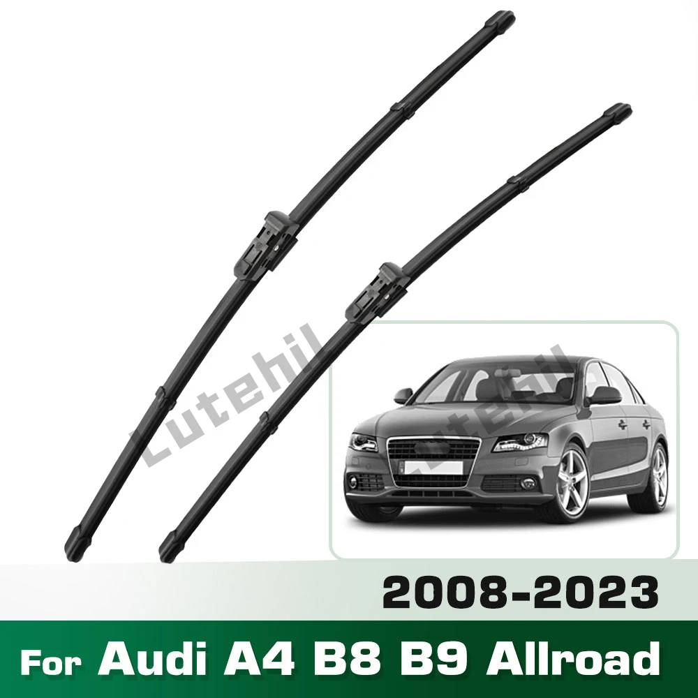 Scheibenwischer LHD Frontwischerblätter für Audi A4 B8 B9 Allroad 2008–2023 Windschutzscheibe Windschutzscheibe Fenster Auto Regenbürsten 24"+20"