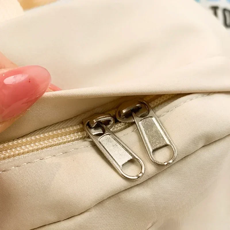 High-capacity Backpacks for Women Fashion Trendy Ita Bag All Match Transparent Canvas School Bag Teenage Girls Preppy Style