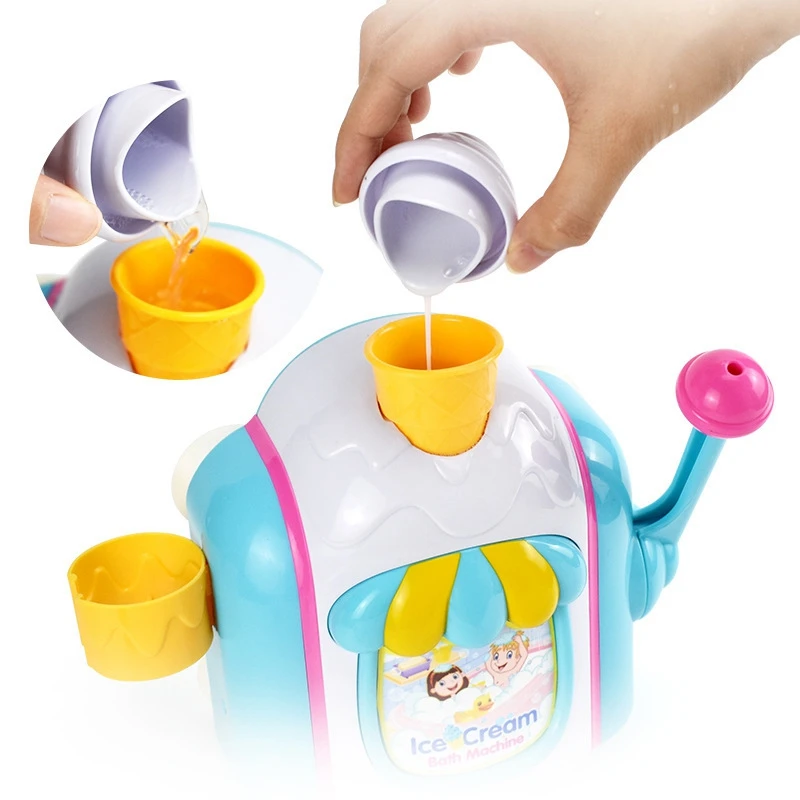 Máquina de burbujas para hacer helados, juguetes de baño de espuma para bañera, regalo divertido para niños