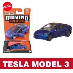 Mattel-coche Matchbox FWD28 Original, piezas móviles fundidas a presión de Metal, Model 3 Tesla, vehículo de juguete para niños, Colección, regalo de cumpleaños, 1/64