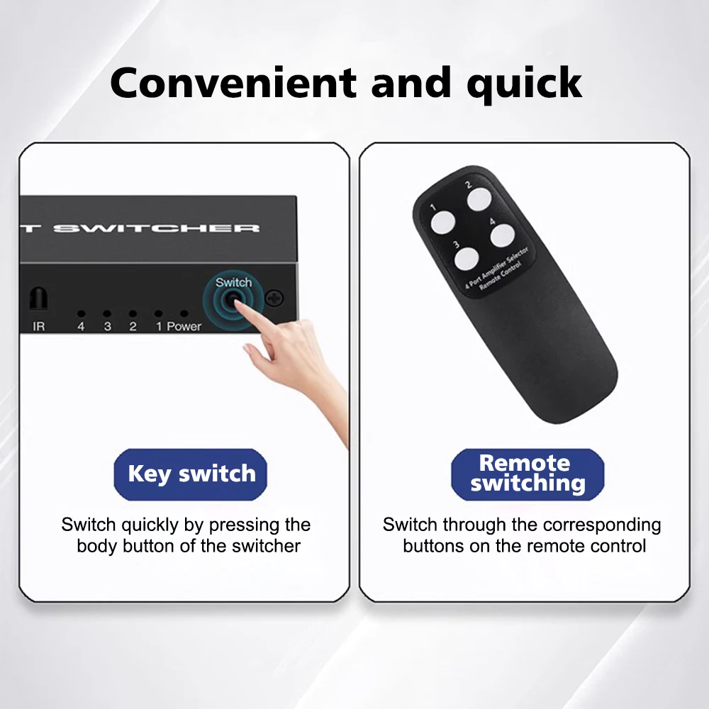 NUOVO 5 in 1 out 4K 120Hz Selettore switcher 2.1 compatibile HDMI Switch HD 4 IN 1 8K 60Hz Splitter compatibile HDMI per switch portatile