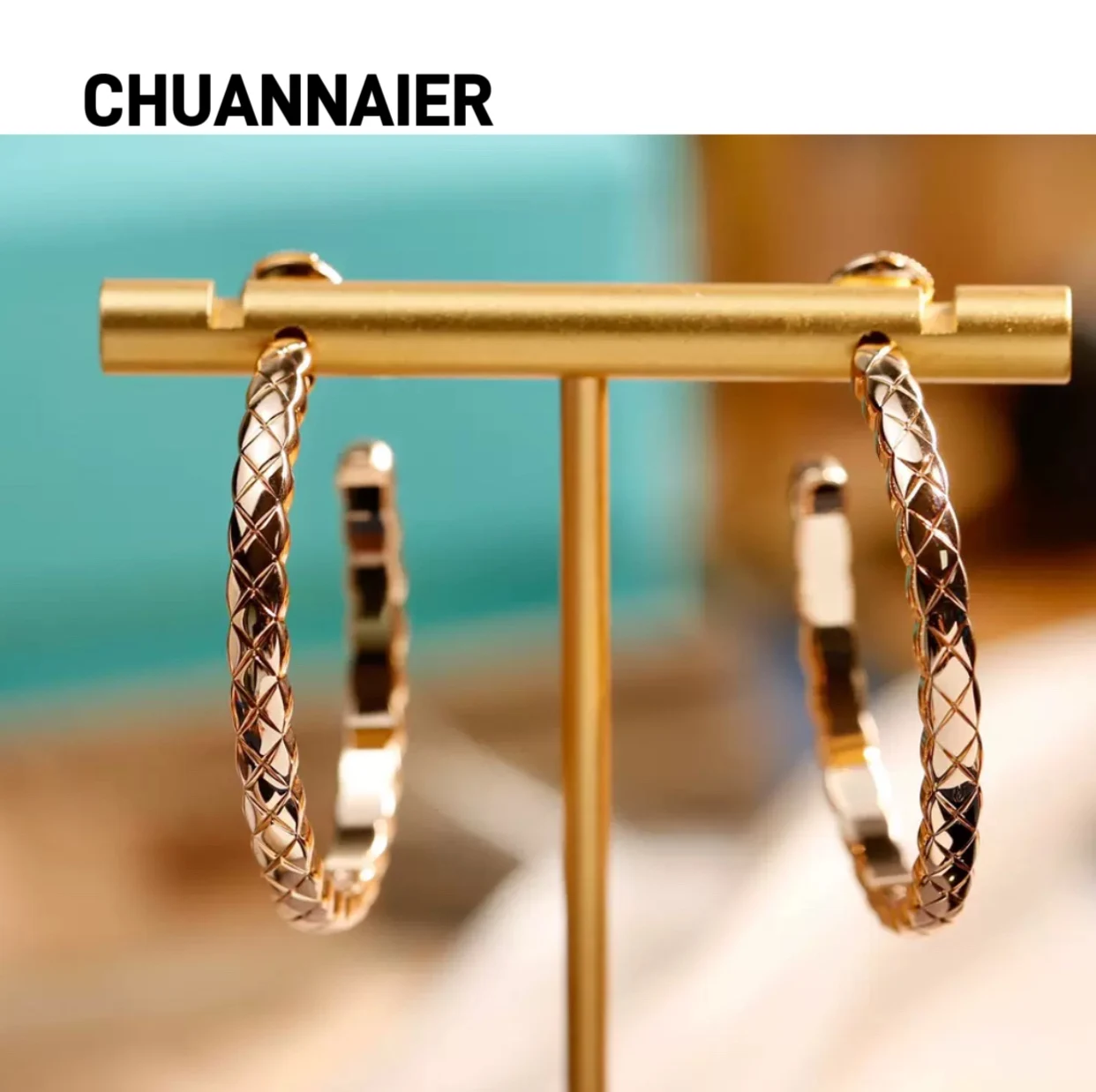 

Titanium steel hot-selling ear studs with ins design, rose gold earrings, luxurious design, hot-selling temperament earring