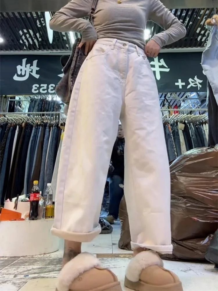 Hoge taille hoge elastische wijde pijpen denim jeans dames plus size cact herfst winter nieuwe Sle Harlan andma broek woon-werkverkeer