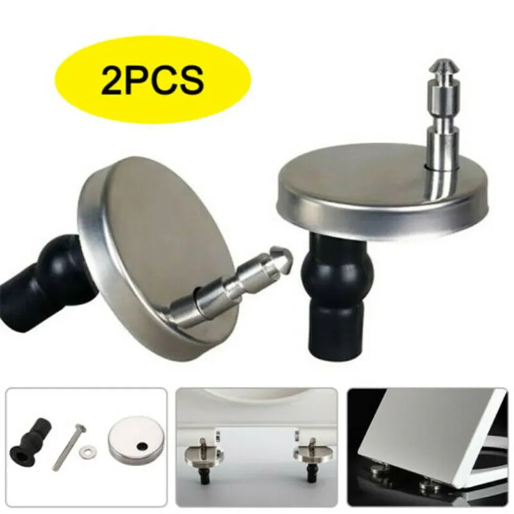 2pc Replacements Toilet Seat Hinge Fitting Screw Anchoring Screw Pin For Toilet Seat Hinge Top Close Soft Release Quick Fitting